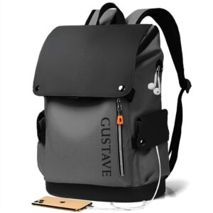 GUSTAVE® 15.6 Inch Laptop Bag for Men With USB & Earphone Ports Waterproof Laptop Backpack for Men, Ideal For Business & College