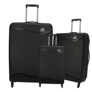 American Tourister Polypropylene Large Cabin & Check-In 4 Wheel Luggage (79 Cm) – Spinner Hard Trolley Hard Sided Set Of 3 Pieces – Black