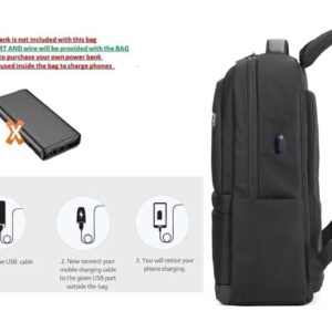 TRUE HUMAN EMPEROR®Multi-purpose backpack With USB charging Port Laptop,office,college,travel bag for men and women (WIZ)