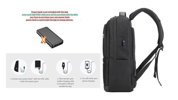 TRUE HUMAN EMPEROR®Multi-purpose backpack With USB charging Port Laptop,office,college,travel bag for men and women (WIZ)