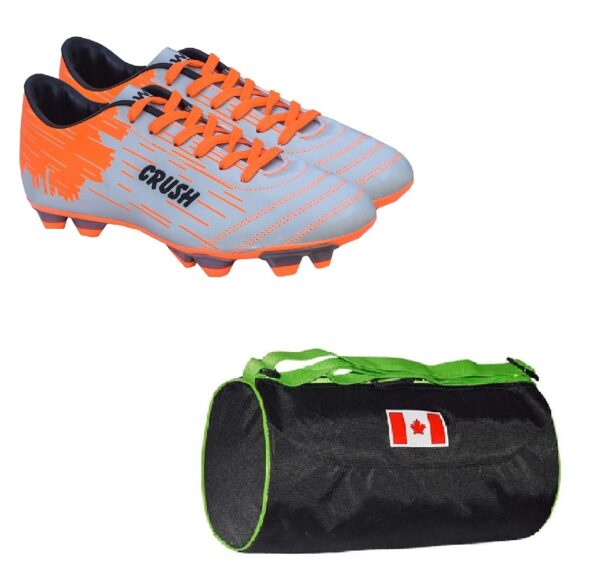 Charged Sports Bag Toronto Large Black With Gowin Football Shoe Crush Silver Orange Size-6