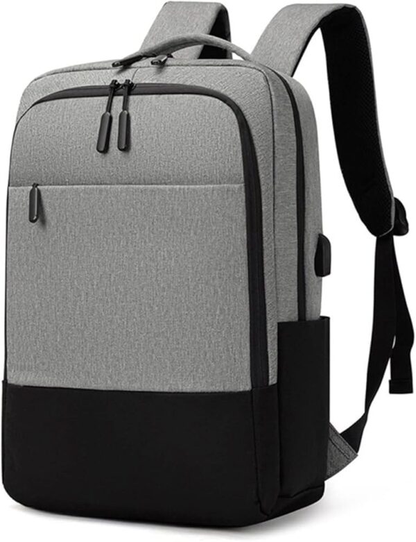 HITAGE BAG STORE Men and Womens Laptop Backpack 15.6 Inch Wide Open Computer Backpacks Laptop Bag College Rucksack Water Resistant Business Travel Backpack Casual Daypack with USB Charging Port (GRAY)