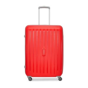 Aristocrat Hard Polypropylene Spinner Solid Pattern Nitron Trolley Bag 75 360° Fir (Fiery Red, Large)