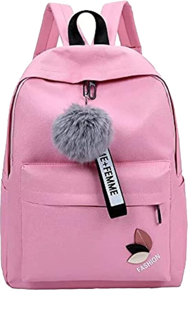 Funtoos Stylish, Fashionable & Simple Bag For Ladies/Girls/Women School,College,Traveling Bag Casual Backpack, Waterproof Backpack (25 L) Waterproof School Bag (PINK)