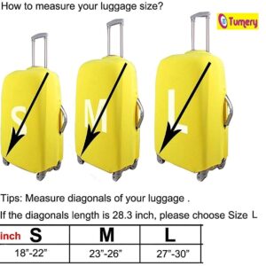 Tumery Luggage Cover 77 Cm Large Polyester Blend Stretchable 4 Spinner Dust Proof Anti-Scratch Suitcase Protector (Black)