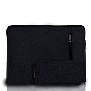 LandVK Laptop Cover Bag, Laptop Sleeve with Charger Pouch, 15.6 Inches, Black