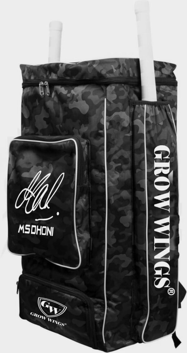 Grow wings MS Dhoni Cricket Kit Bag Extra Quality Heavy Padded Cricket Kit Bag (Olive Green)