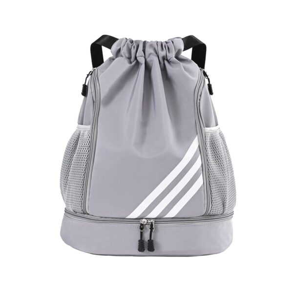 FASHIONMYDAY Fashion My Day Drawstring Backpack Bag Portable Basketball Bag for Soccer Outdoor Men Women Grey