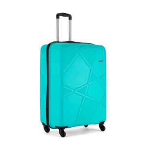 Safari Pentagon 55 Cms Small Cabin Polypropylene Hard Sided 4 Wheels 360 Degree Wheeling System Luggage/Speed_Wheel Suitcase/Trolley Bag, Cyan Blue