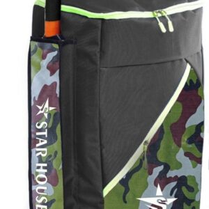 STAR HOUSE- Cricket kit bag One side bat best design (BLACK GREEN ARMY) – 02