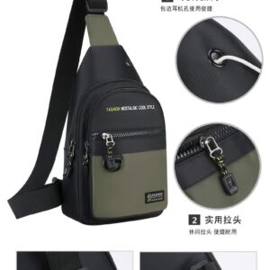 QBLYN Sling Bag Crossbody Bag Men with Earphone Hole Shoulder Chest Bags Wallet Purse for Travel Sports Hiking Shorter Bike Rides