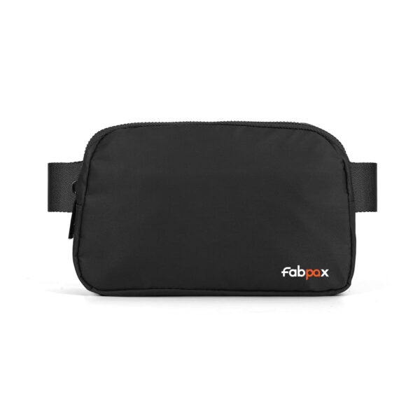 FabPax Waist Bag, Waist Pack, Mini Fanny Pack Black Belt Bag for Women and Men, Fashionable Waist Pack with Adjustable Strap for Traveling, Hiking, Jogging, Cycling (Black)