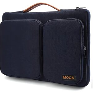 MOCA 360 Protective Laptop Sleeve for 14-inch MacBook Pro M1 Pro/Max 2021 A2442, 13.5-14.4 Inch Surface Laptop Studio 2021/4/3, Surface Book 3/2/1, Waterproof Case Bag for ASUS VivoBook/ZenBook 14 (13.3 – 14 Inch,Navy-Blue)