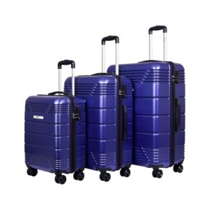 Luggero -Star Light-Weight & Durable Polycarbonate MT Purple Unisex Hard Luggage|Set of 3 (L+M+S)|8 Smooth Spinner TPV Wheels| Outer Combi Lock | Trolley Bag