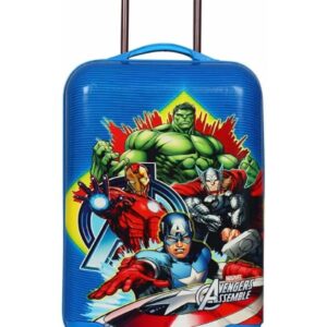 Adson Kid’s Trolley 360 Rotating Luggage Wheels Non-Breakable Avengers 20 Inch Kids Suitcase with 4 Wheel Travel Trolley Bag (Blue)