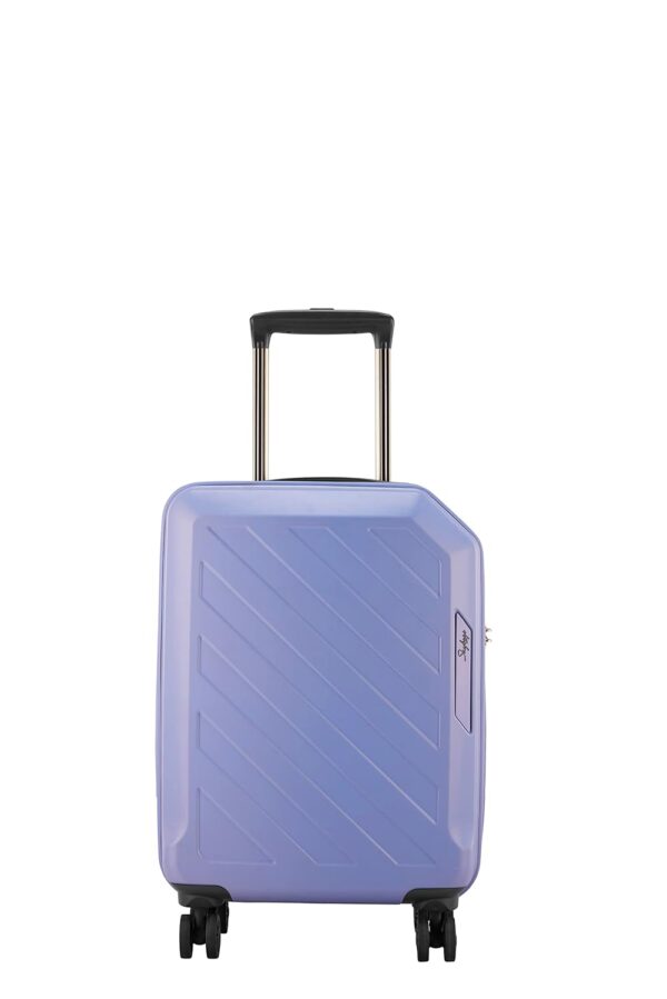 Skybags Plastic Jerrycan Cabin Spinner Trolley Bag-55Cm | Premium Push Button Luggage With 8 Wheels & Tsa Lock | Hardsided Suitcase For Travel | Periwinkle (Small),Medium