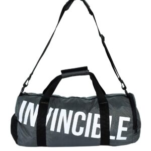 Invincible Classic Duffel Gym Bag, 27 Ltrs Unisex Shoulder Sports Bag with Extra Shoe Compartment Grey Color