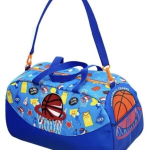 Ji and Ja Duffle Bag for Boys|Girls Kids Gym Bag Sports Travel Bag Weekender Overnight Bag Big Size for Kids/Teenagers Duffle Bag (Basket Ball)