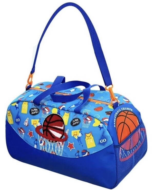 Ji and Ja Duffle Bag for Boys|Girls Kids Gym Bag Sports Travel Bag Weekender Overnight Bag Big Size for Kids/Teenagers Duffle Bag (Basket Ball)