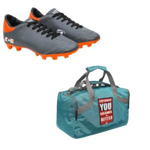 Charged Sports Bag Bouclier Stay Hungry Junior Cyan With Gowin Football Shoe Ace Grey Orange Size-5