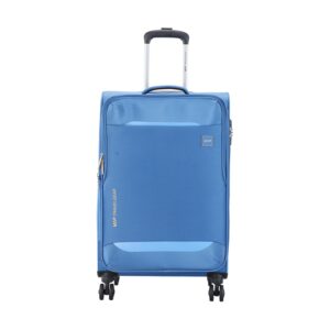 VIP Eterno 8W Str 69 Cm | Check-in Polyester Soft Sided 8 Wheels Spinner Trolleys (Blue, Medium)