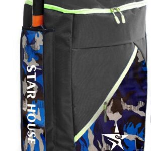 STAR HOUSE Cricket Duffle Kit Bag Heavy Duty Nylon Fabric (USA BLUE PRINT)