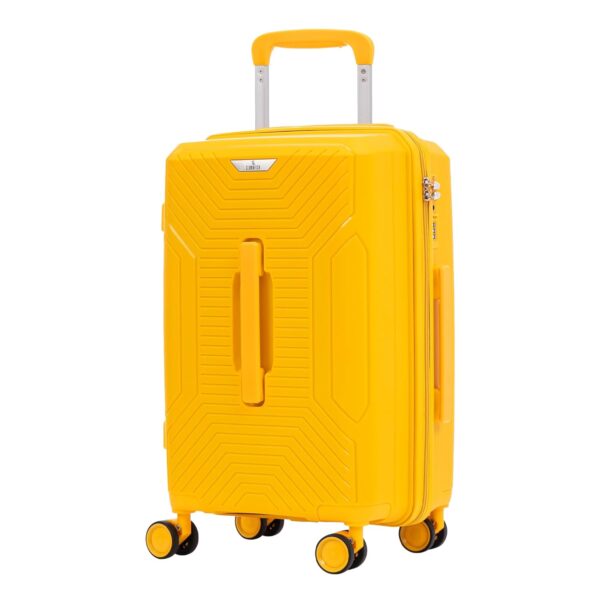 THE CLOWNFISH Skyroller Series Small 20inch Cabin Trolley Bag for Travel|Hard Suitcase for Travel with Steel+ABS Trolley, Wheels, 360 Degree Rotation – Dark Yellow