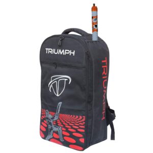 Triumph Cricket Backpack, Cricket Kit Bag, KB-2020 Cricket Backpack Full Padded with External Pocket for Bat (Red Black)