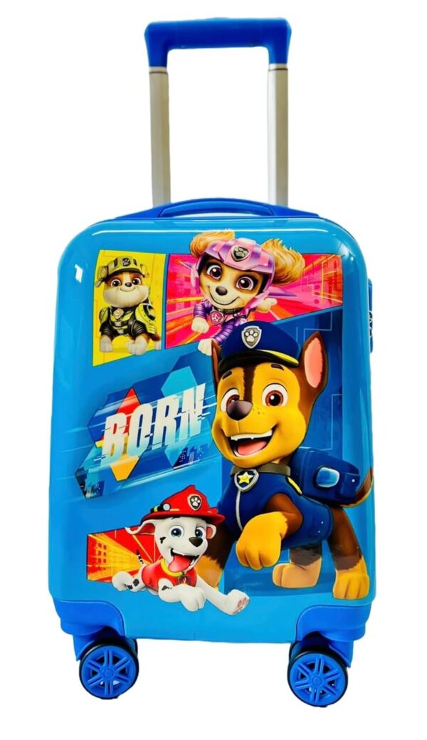 ADSON Kid’s Trolley 360 Rotating Carry On Luggage Wheels Non-Breakable Limited Edition Paw Patrol 16 Inch Inch Kids Rolling Suitcase with 4 Wheel Travel Trolley Bag Case(Sky Blue Paw Patrol)