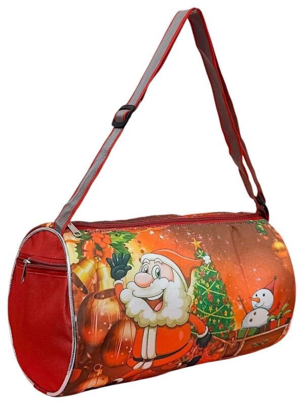 TERA 13 Santa Claus Design Kid’s Travel Duffle Bag (1 pcs) Duffle Bag for Kids, Sports Bag for Boys & Girls. Return Gifts Birthday Party. Travelling Bag, Carry Bag, Picnic Bag (Red)