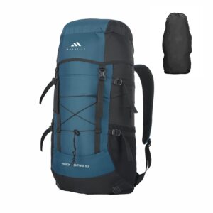 MOUNTILE 50L Travel Backpack for Hiking Trekking Camping, Rucksack with Rain Cover and Laptop Compartment – MTL03 – Navyblue