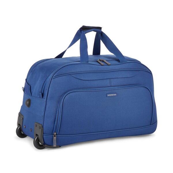 Aristocrat Solid Pattern Dart Duffle Trolley (H) 65 Blue (Blue, Medium)