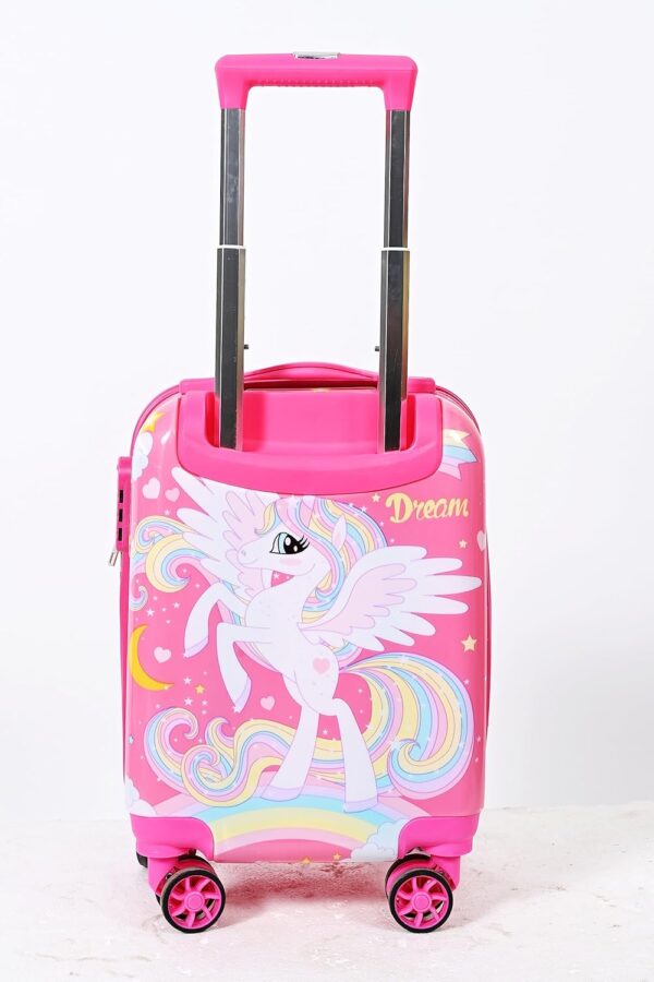 Swarn Products Rotating Wheels New Unicorn Printed Pattern Suitcase & Extra Light Weight Kids Trolley Bag (16 inch)