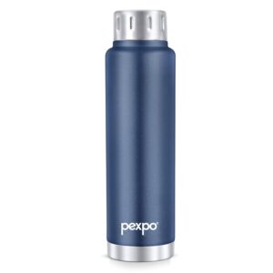 Pexpo Cameo ISI Certified Vacuum Insulated 500ml Stainless Steel Water Bottle – Denim Blue| Hot & Cold Upto 6-8 Hours | Leak Proof | Office, School, Gym, & Travelling|Men, Women & Kids