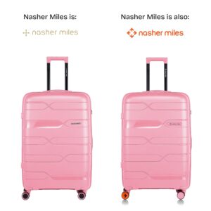 Nasher Miles Paris Hardshell-Sided Polypropylene Luggage Set Of 3 8 Wheel Inline Trolley Bags (55, 65 & 75 Cm), Small, Medium, Large, Pink