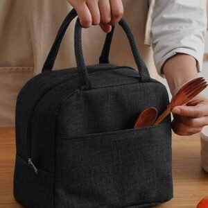 PINZOR Insulated Travel Lunch/Tiffin/Storage Bag for Office, School, College, Travel Tiffine Pouch for Lunch Box, for Men, Women, Kids, Hot & Cold Insulated Storage Bag (Black)