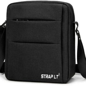 StrapLt Polyester Casual Formal Sports Evening/Party Sling Bag for Men & Women (Black)