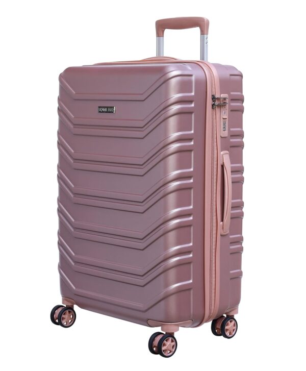 ROMEING Monopoli 24 inch, Polycarbonate Luggage, Hard Sided, (Rose Gold 65 cms) Medium Check-in Trolley Bag | 8 Spinner Smooth Wheels | TSA Lock | Unbreakable | Men & Women