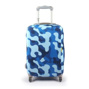 ORKA TRAVEL Como Blue Theme Digital Printed Spandex Stretchable Fabric Luggage Protector Cover only (Large 28-30 inch) (Suitcase Bag Not Included in This Product)