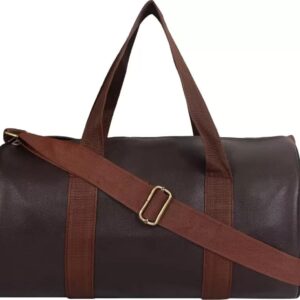 25 L Hand Duffel Bag – Sports Gym Bag for Men and Women, Travel Duffel Bag with Shoulder Strap – Brown- Regular Capacity