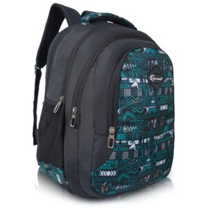 Half Moon Aztec 37L School Bag Class 5-12 | College Bagpack for Men/College Back pack for Women | 15.6 inch Laptop Bag for Men/Backpack for Men | Spacious & Multiple Pockets (Sea Green)