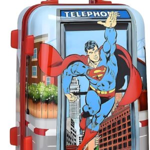 HARSEHAJ PRODUCTS Stylish Superman Polycarbonate Extra Light Weight & Non Breakable Kids Hard Luggage Trolley Bag for Travelling (20 Inch)