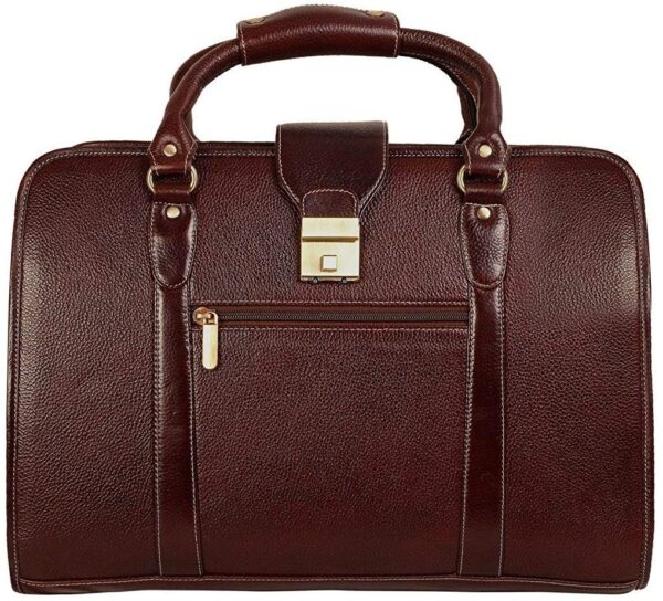 RICHSIGN LEATHER ACCESSORIES 24 litres Leather Laptop Briefcase Messenger Shoulder Bags