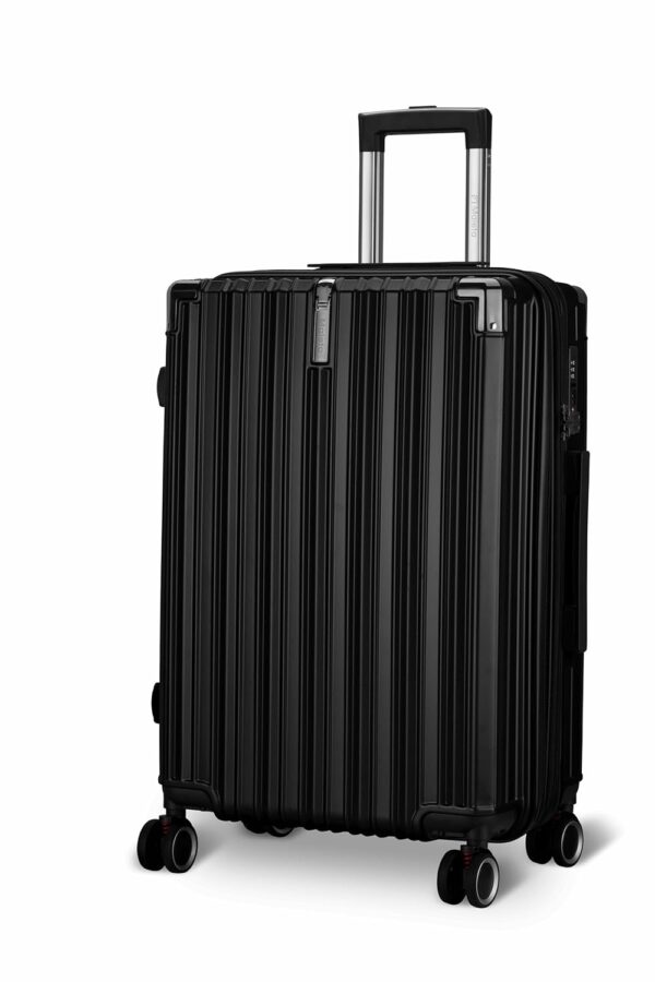 Maleta Nova Check-in Medium | 65 cms, 8 Spinner Wheels | Hardside,Premium Material |TSA Lock, Medium Size Trolley Bags for Luggage| Travel Bag | Suitcase for Travel (Black, Check-in Medium)