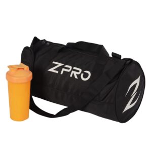 ZPRO Gym and Travel Duffle Bag with Soft Shoulder Strap, Extra Strong Durable Zips, Water Resistant (Black)