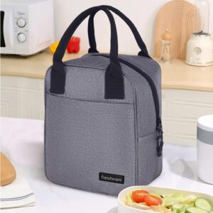 Frenchware Insulated Lunch Bag (7 Litre, 15 Kg Capacity) for Office, Leakproof Tiffin Bags for Men and Women, Hot and Cold Travel Lunch Box Bag for Men, Lunch Bag for Kids to School, Picnic (Grey)