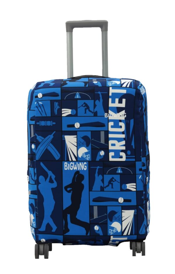 BIGWING Protective Cover in Polyester Fabric with Cricket Print for | 24′ Inch Medium Size | Hard Luggage Trolley Bag Cover (Fits Only On Fiber -Plastic Trolley Bag)