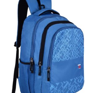 TUFFGEAR AZURE Light Weight Large School Bag Polyester 35 Litre Backpack with Rain cover (T.BLUE)