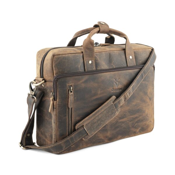 Goatter Genuine Leather Multi Pockets Office Laptop Messenger Bag For Men