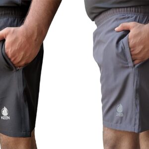 3RB Sports Men’s Two Shorts Zip Pockets -Black,Grey Colors Size from 38″ to 44″ Waist Pack of 2 pcs